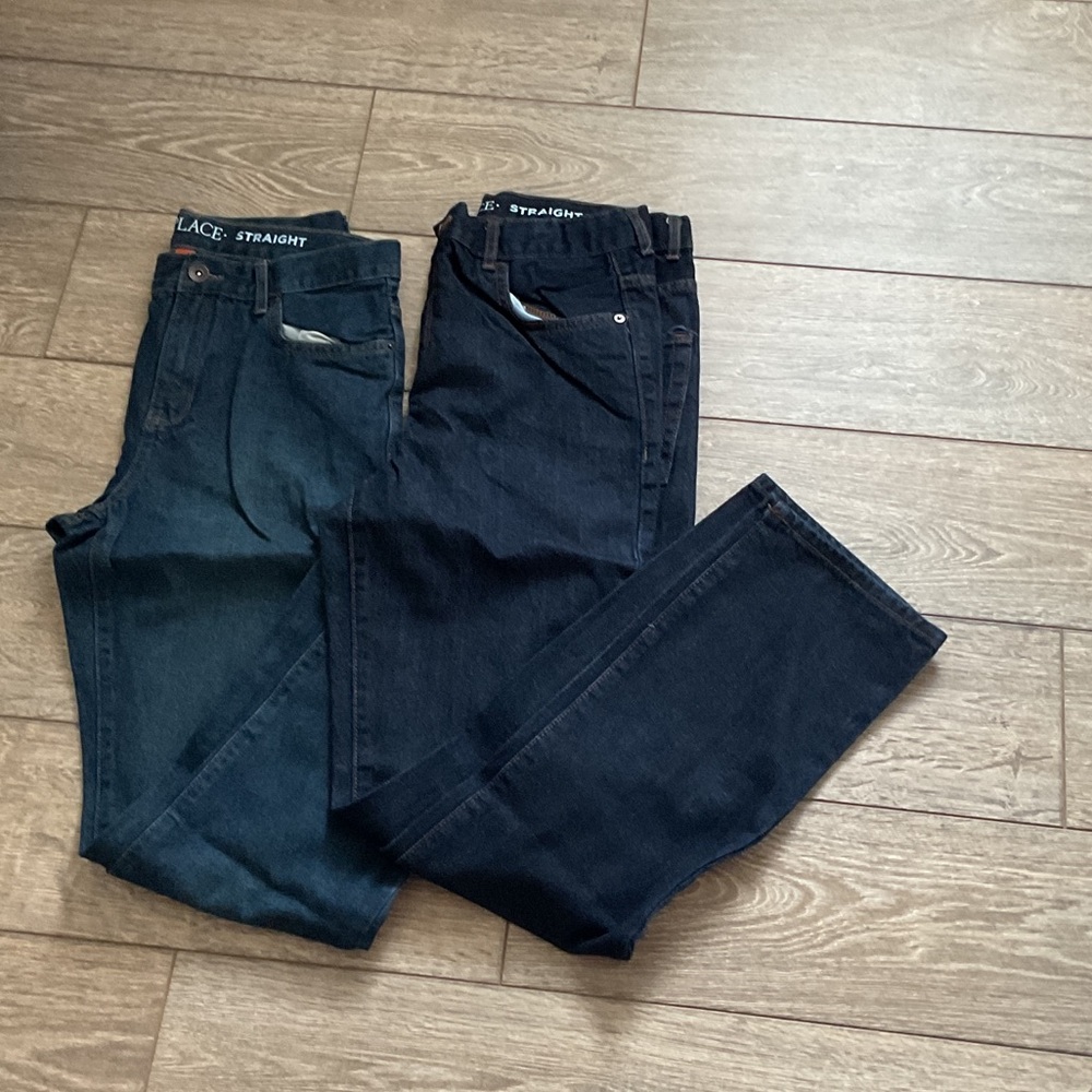 Boys Dark Blue Straight Leg Jeans